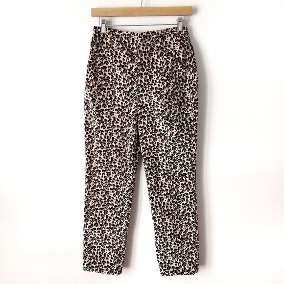 Rebecca Taylor Leopard Print Velveteen Pant sz 4 - Picture 4 of 8